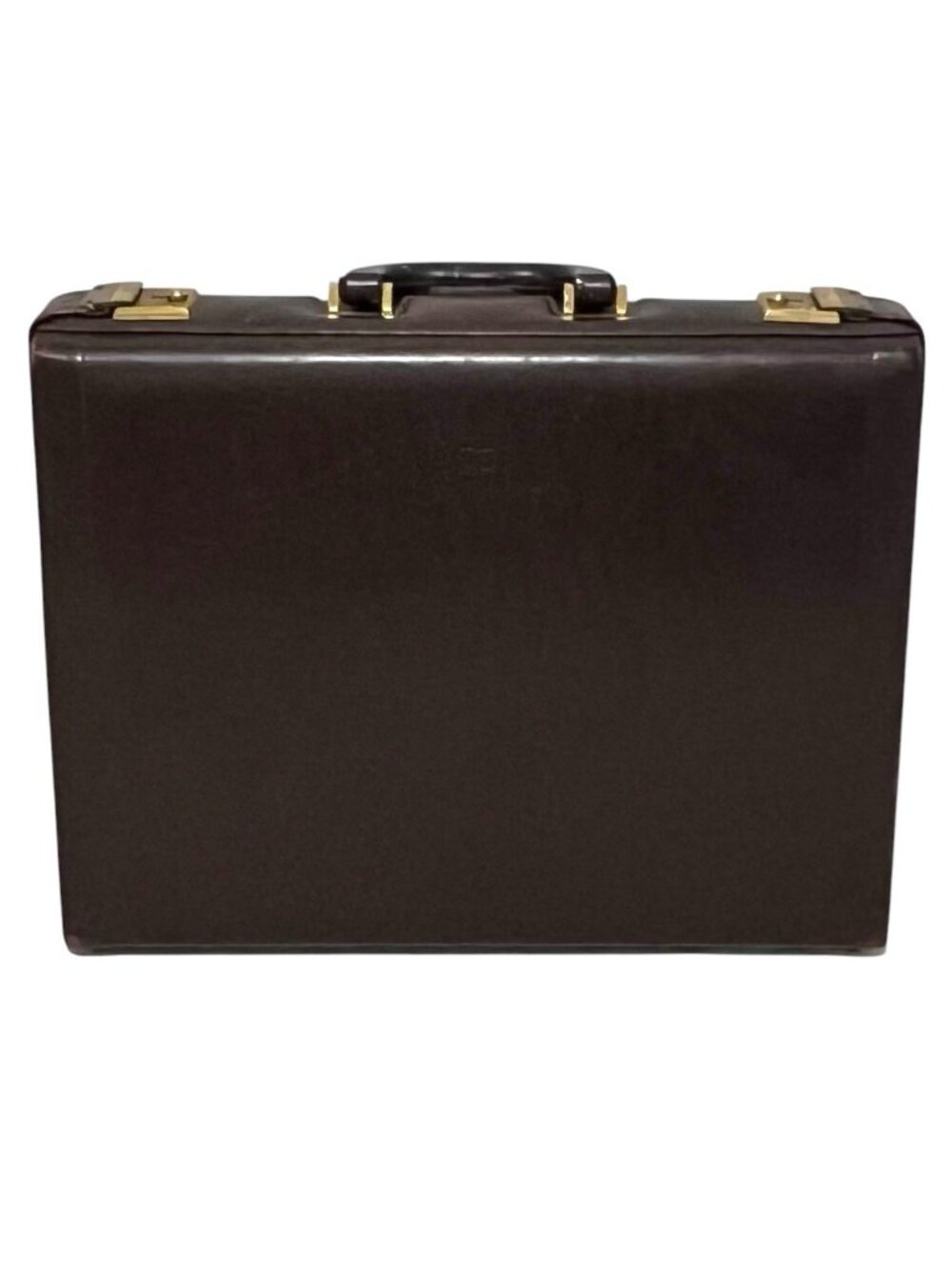 VTG Balenciaga Paris Brown Leather Attache Briefcase Hard Case BB Logo 16”